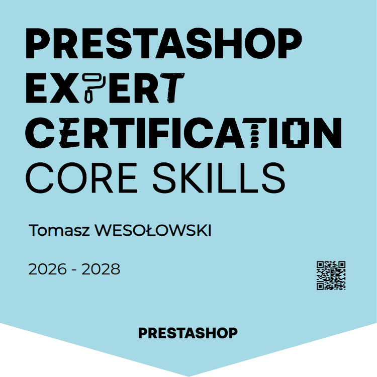 Certyfikat PrestaShop